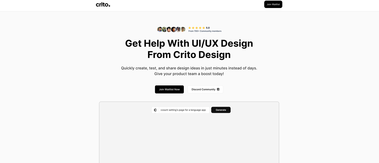 Crito Design website