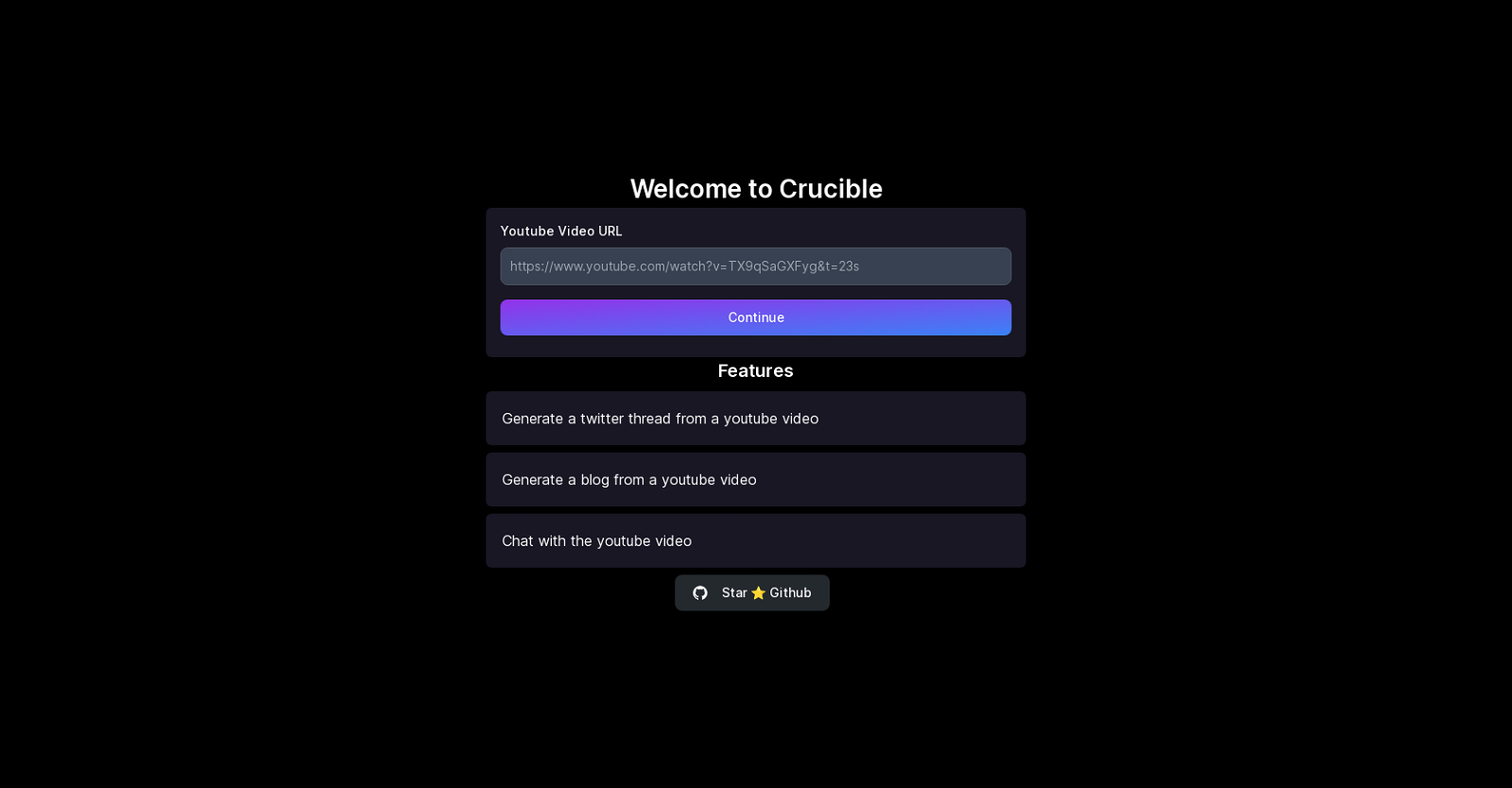 Crucible website