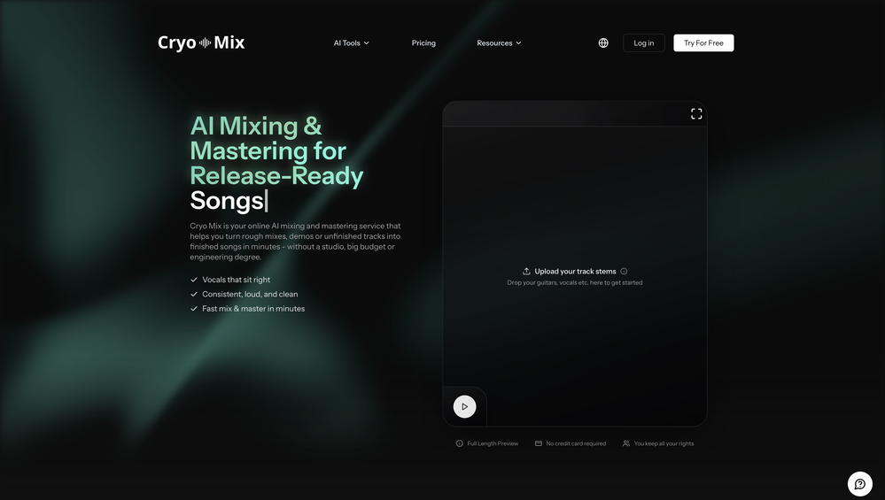 Cryo Mix website