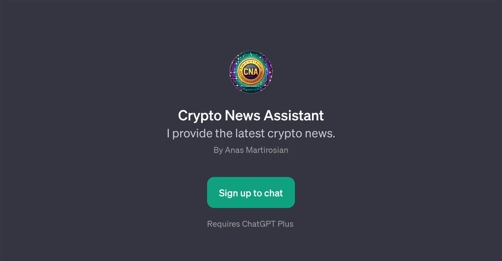 Crypto News Assistant website