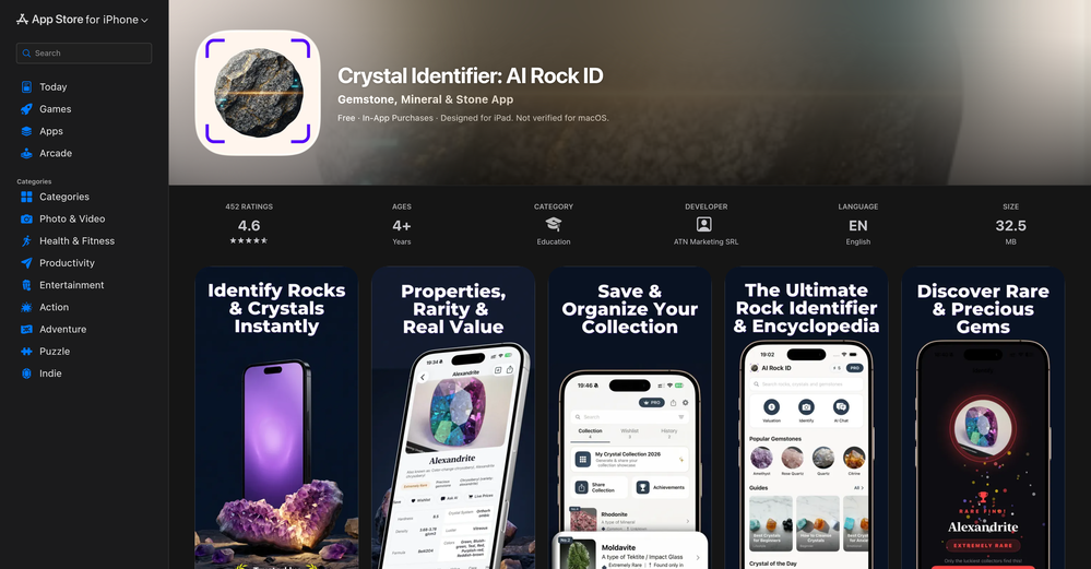 Crystal Identifier: AI Rock ID website