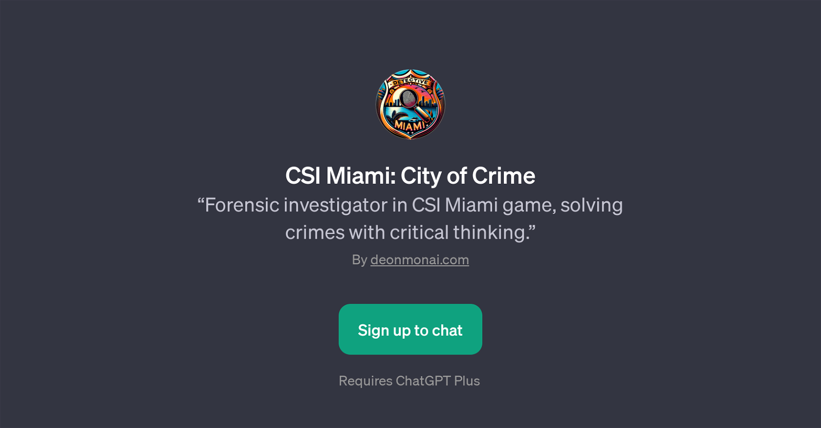 CSI Miami: City of Crime website