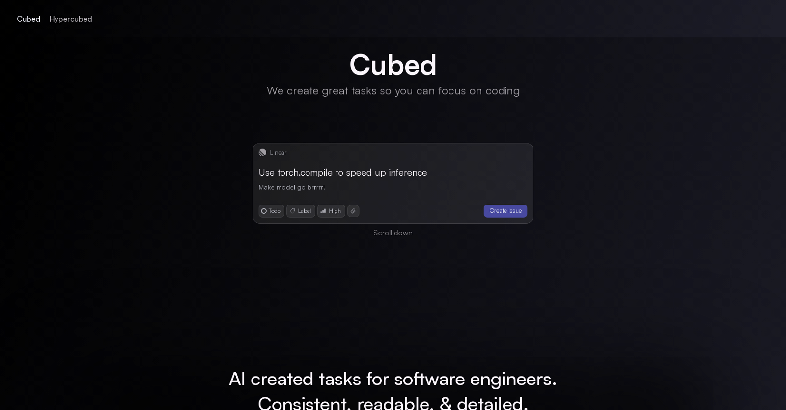 Cubed website
