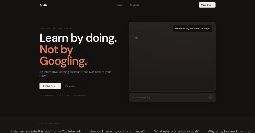 Cue website