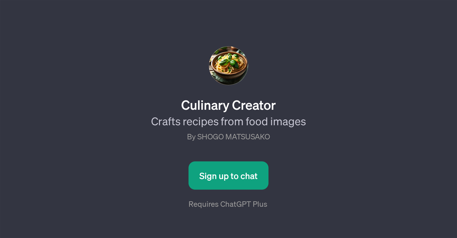 Culinary Creator website