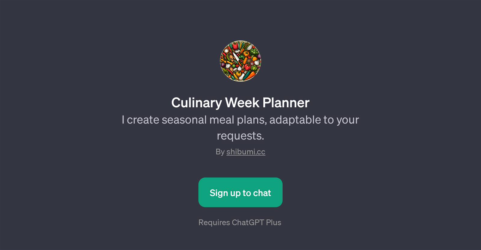 Culinary Week Planner website