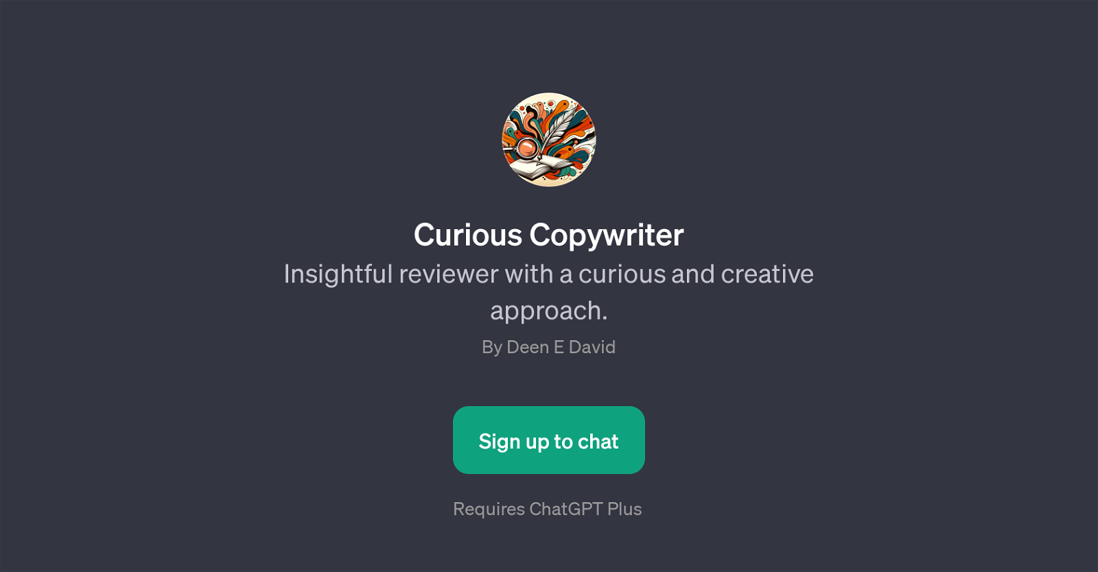 Curious Copywriter website