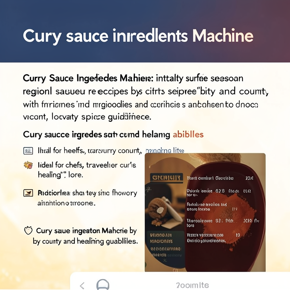 Curry sauce ingredients Machine website