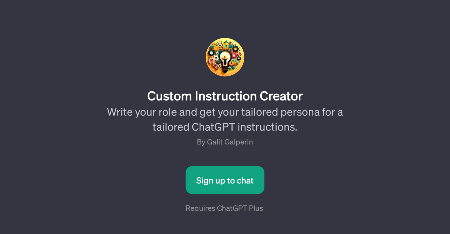 Custom Instruction Creator website