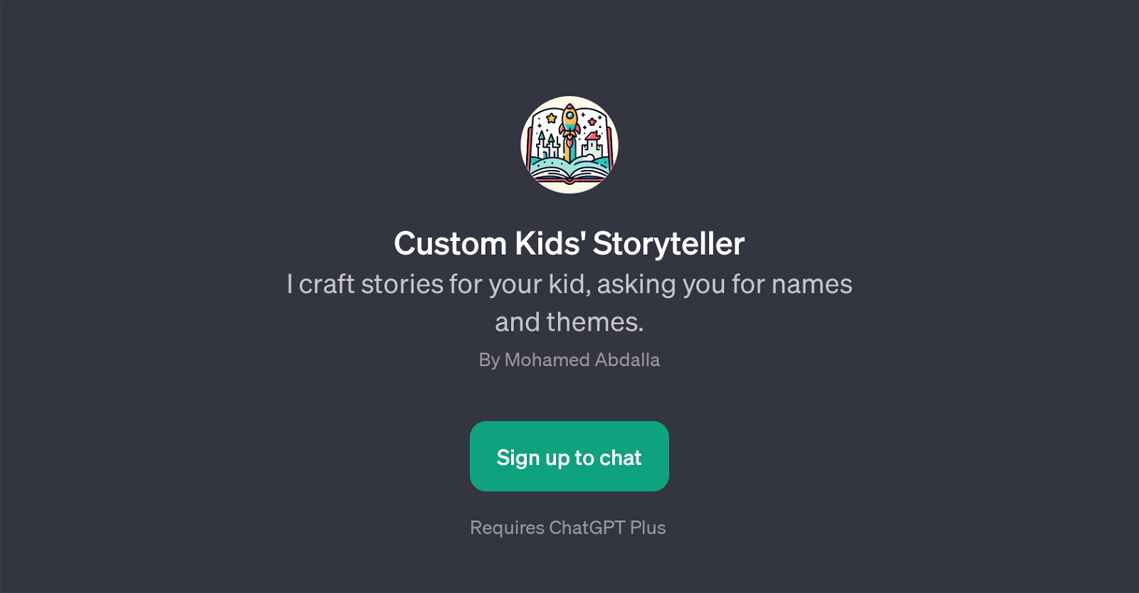 Custom Kids' Storyteller website