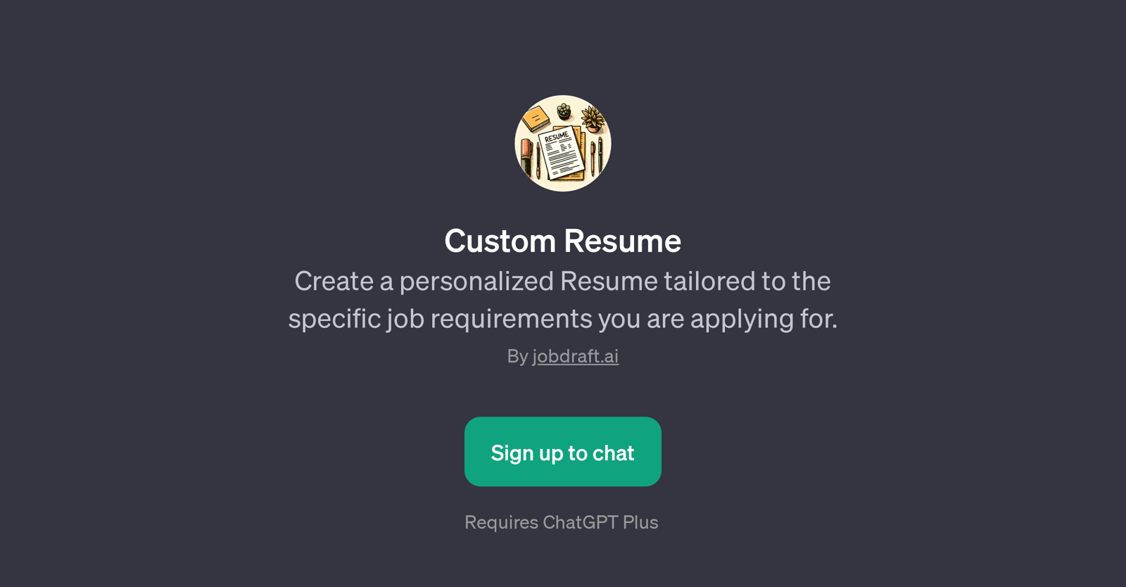 Custom Resume website