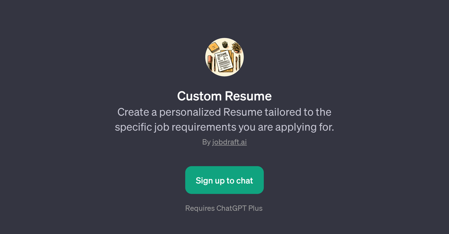 Custom Resume website