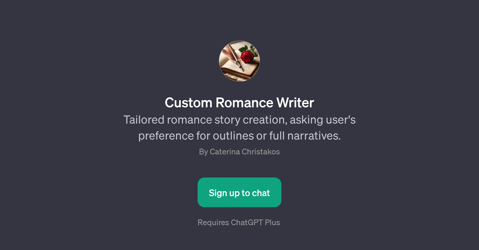 Custom Romance Writer website
