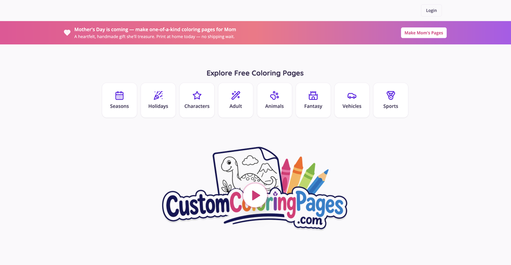 CustomColoringPages.com website