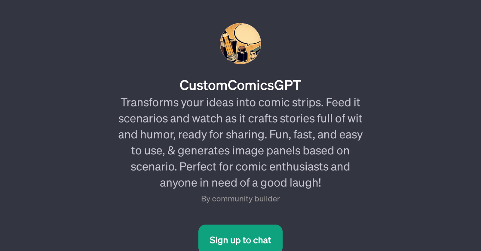 CustomComicsGPT website