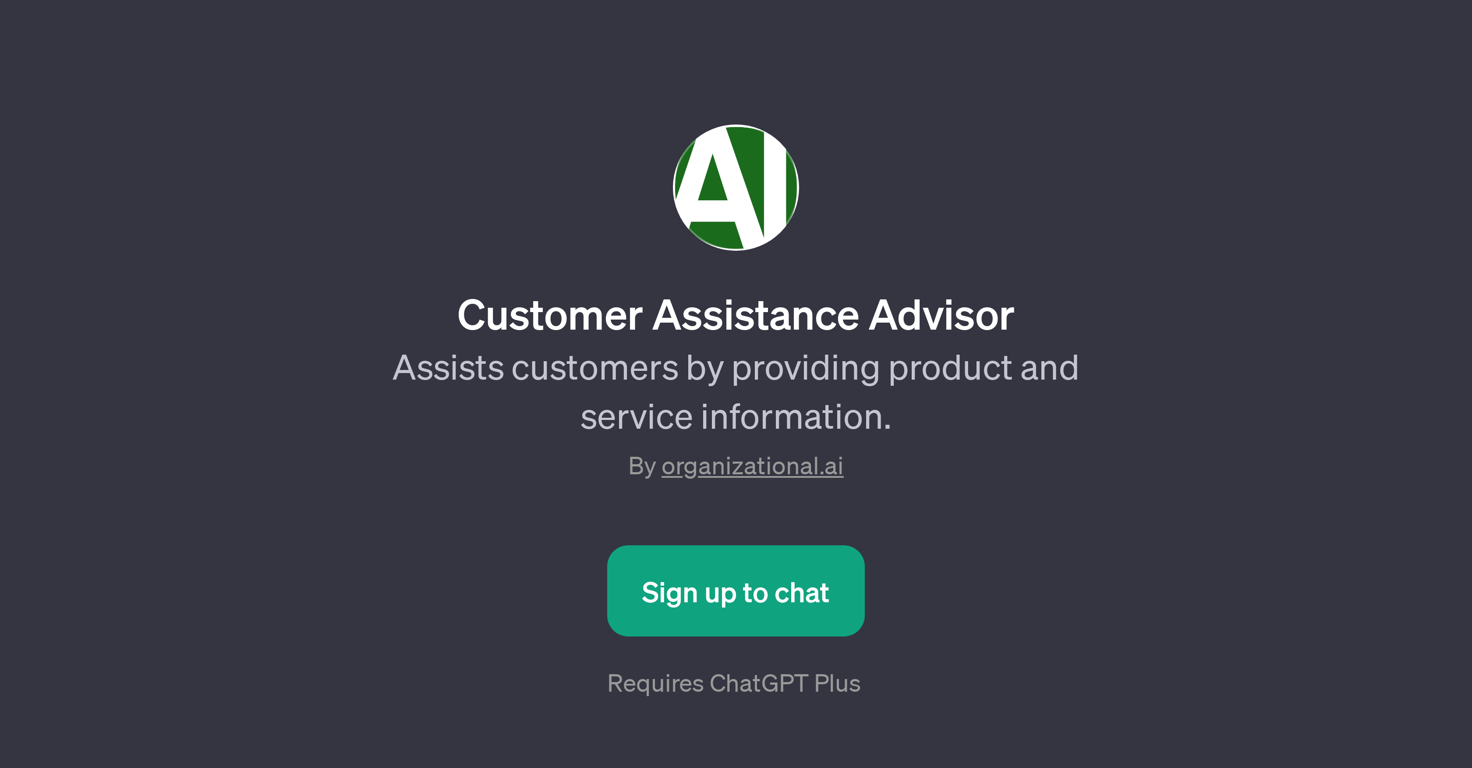 Customer Assistance Advisor website