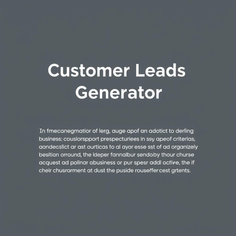 Customer Leads Generator website