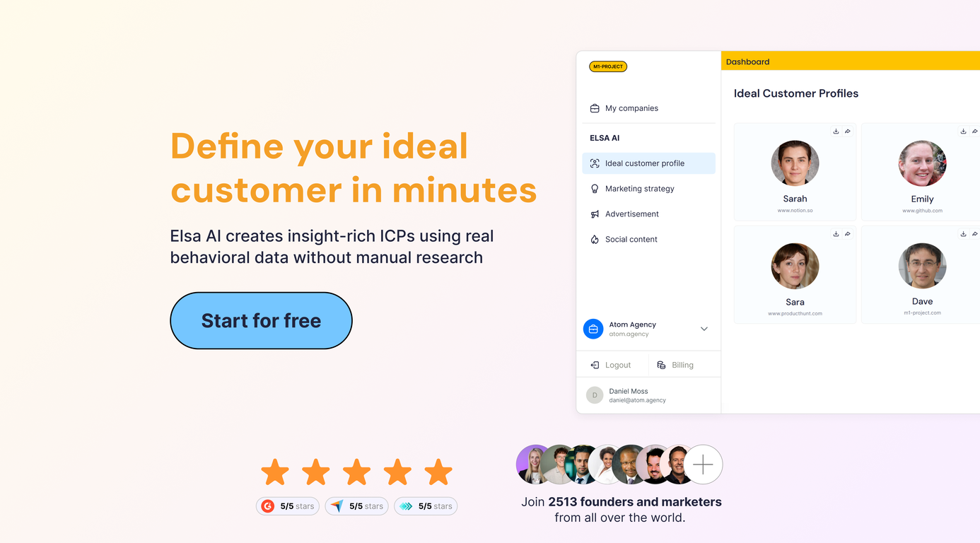 Customer Research (Elsa AI) website