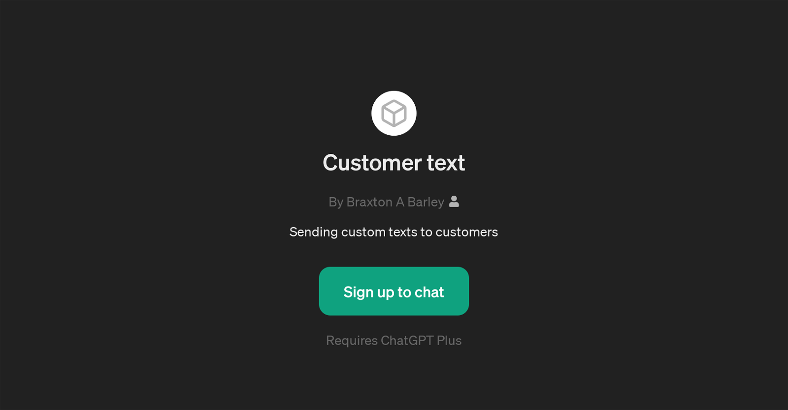 Customer Text website