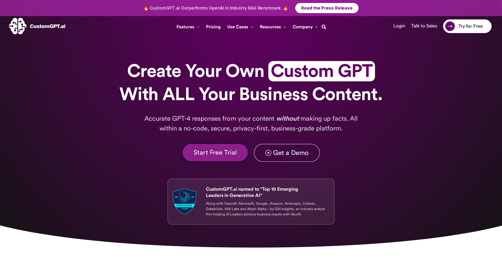 CustomGPT website