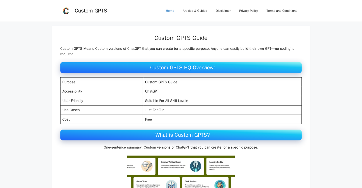 CustomGPTS website