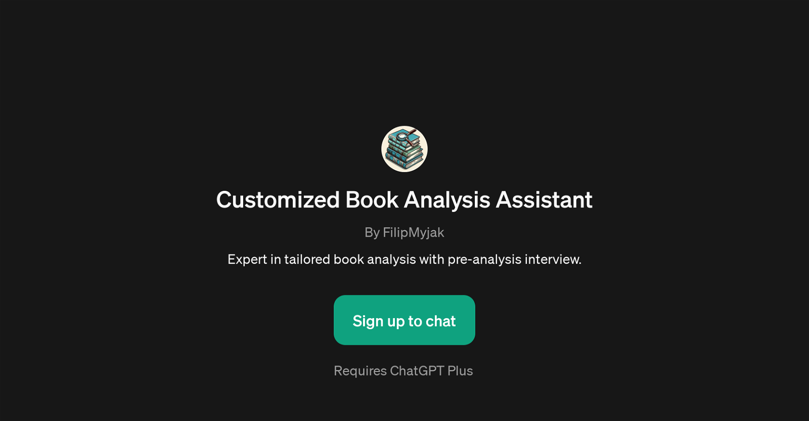 Customized Book Analysis Assistant website