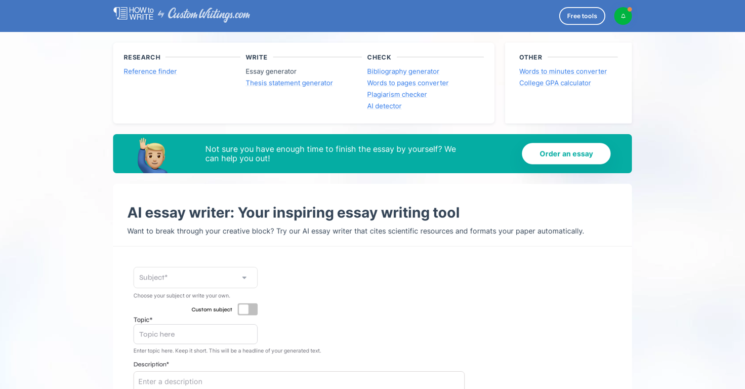 CustomWritings Essay website
