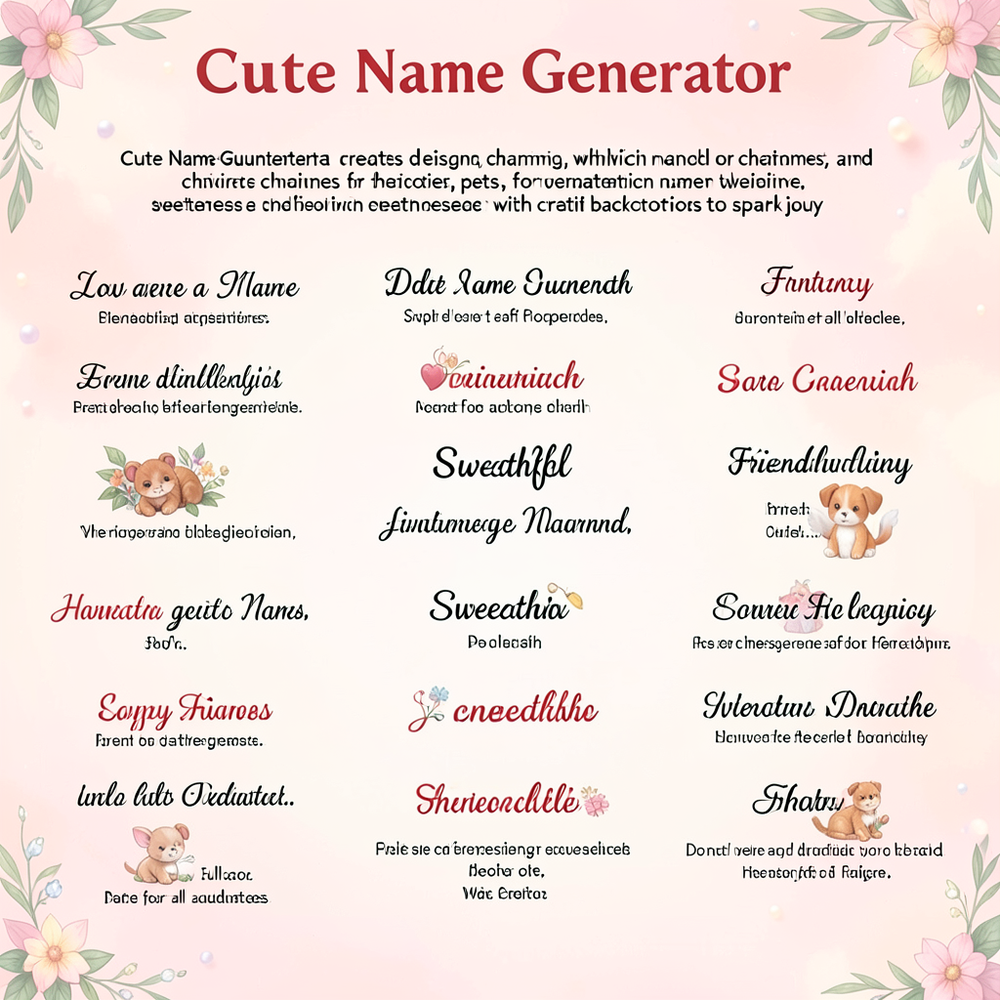 Cute Name Generator website