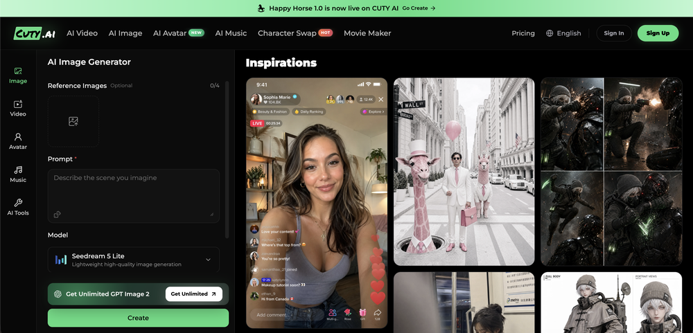 CUTY AI | Image Generator website