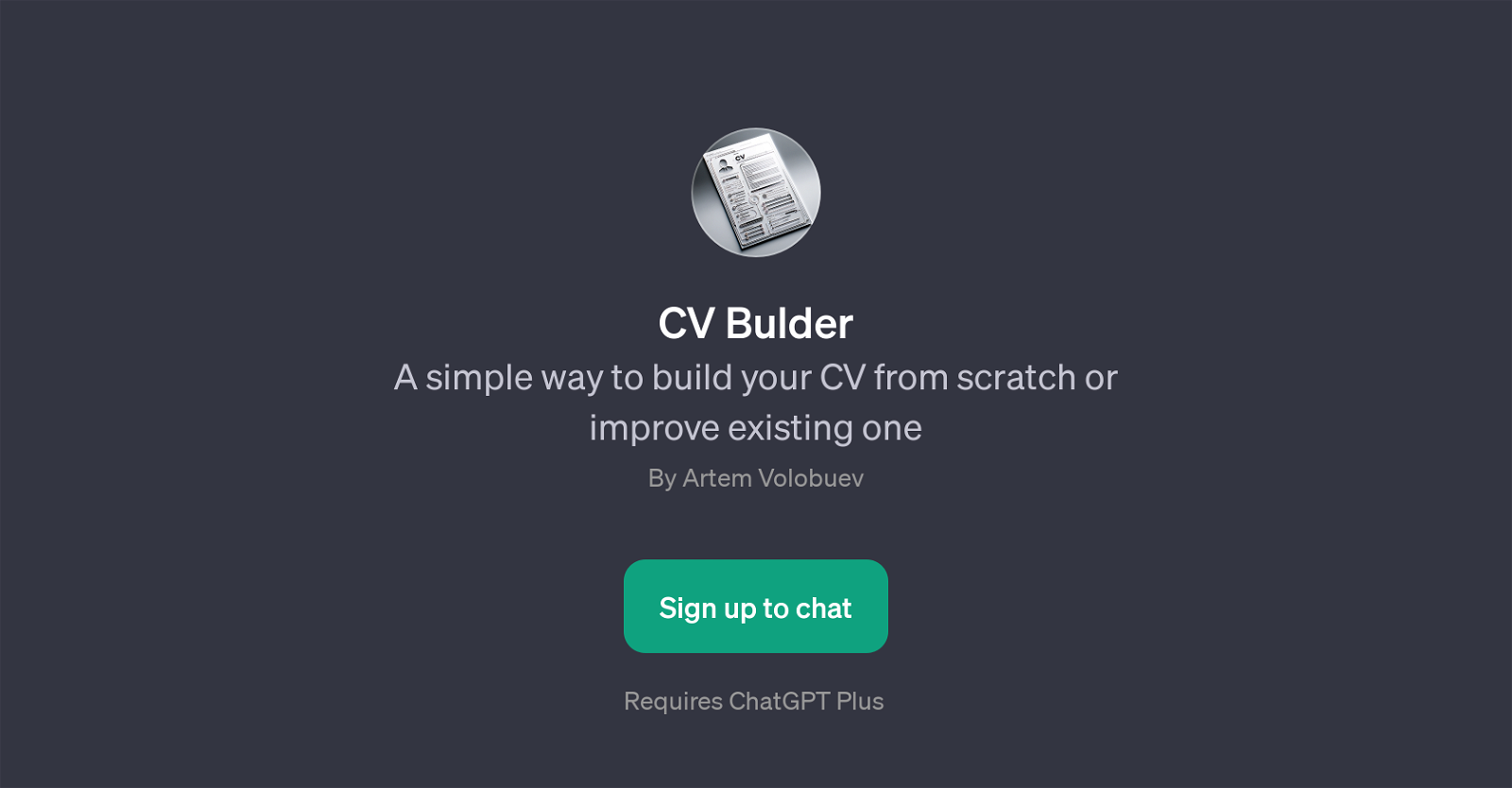 CV Bulder website