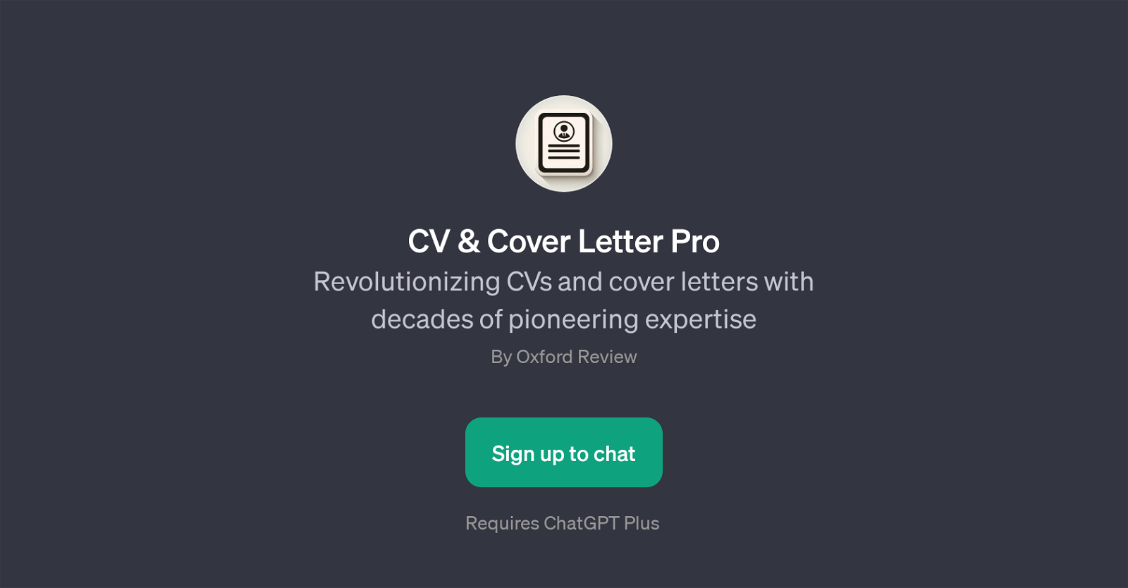 CV & Cover Letter Pro website