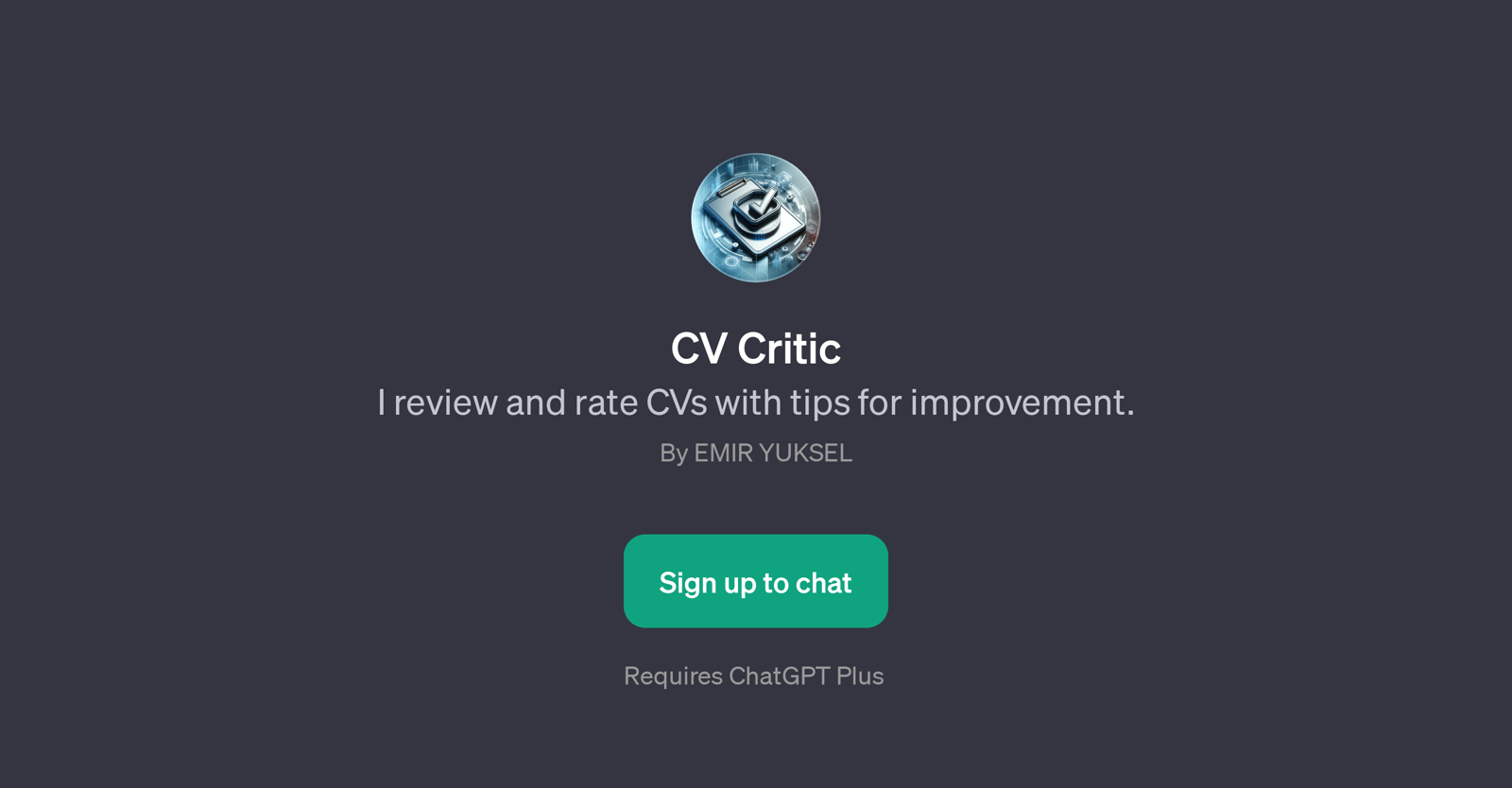 CV Critic website
