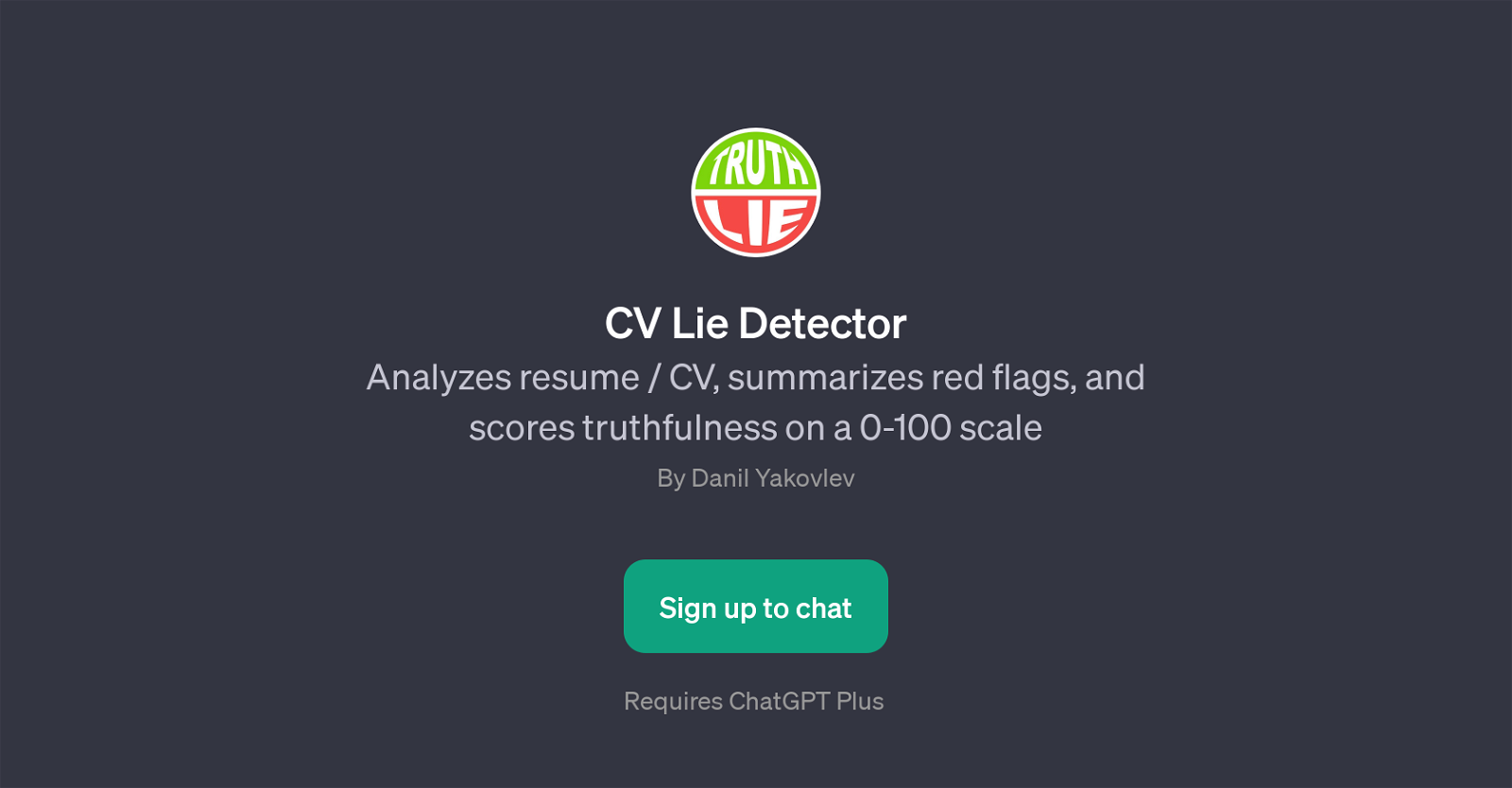 CV Lie Detector website
