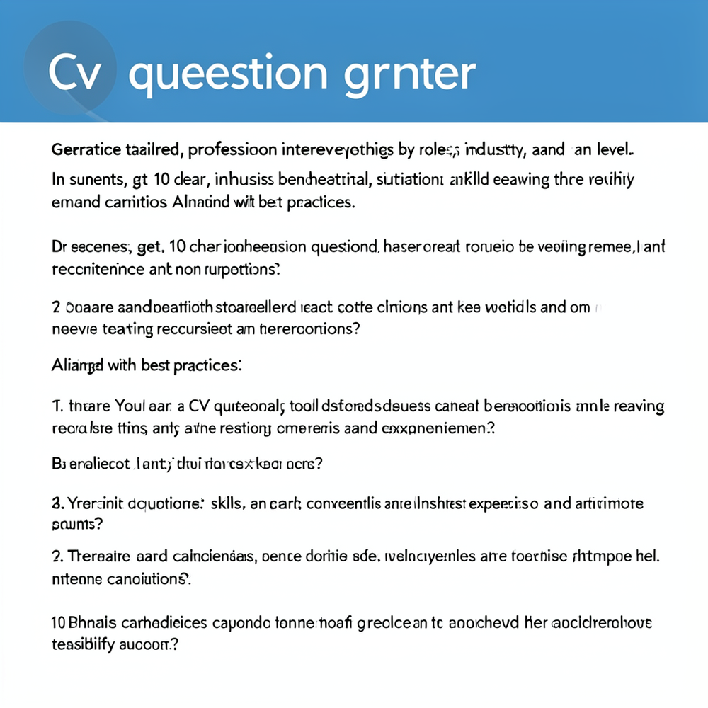 Cv question gernater website