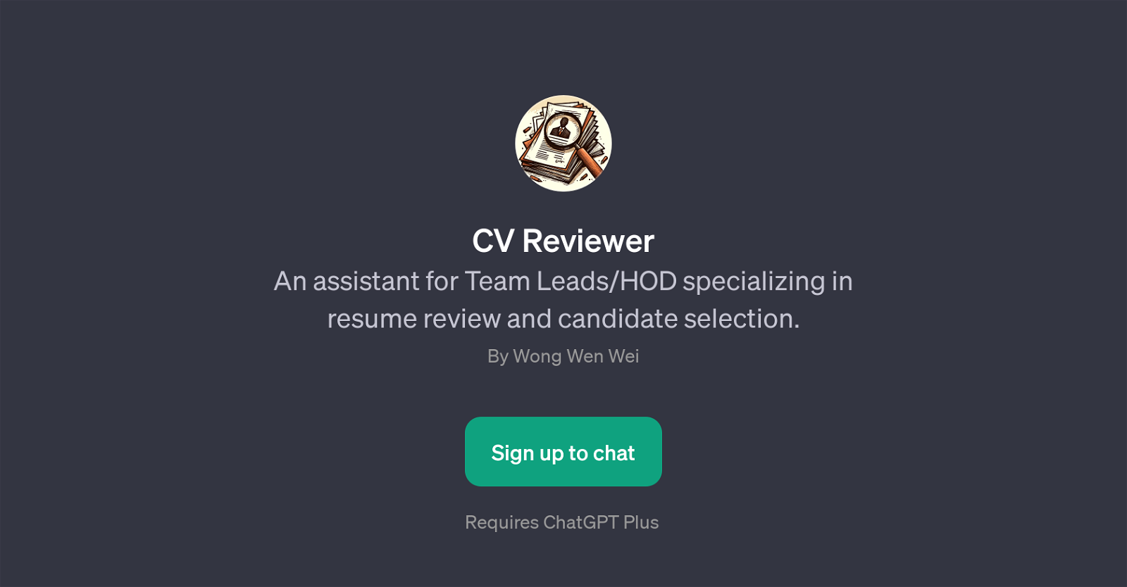CV Reviewer website