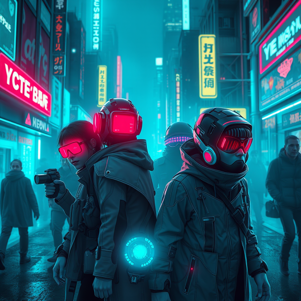 Cyan-toned cyberpunk image generator website