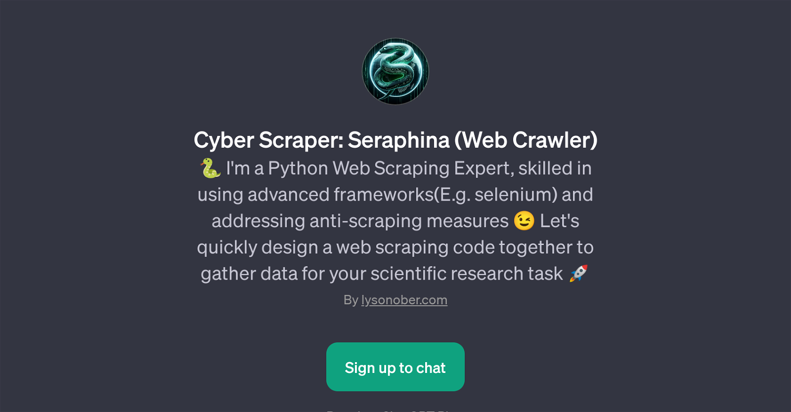 Cyber Scraper: Seraphina (Web Crawler) website