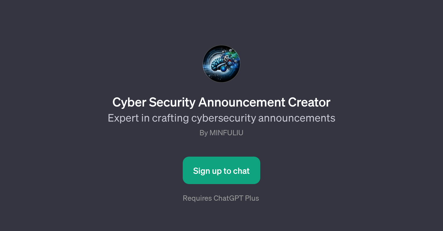 Cyber Security Announcement Creator website