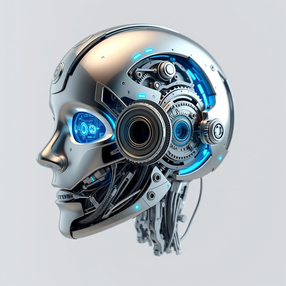 Cybernetic Vision: A Futuristic Mechanical Human Head website