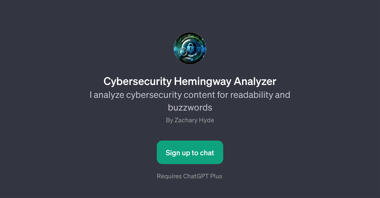 Cybersecurity Hemingway Analyzer website