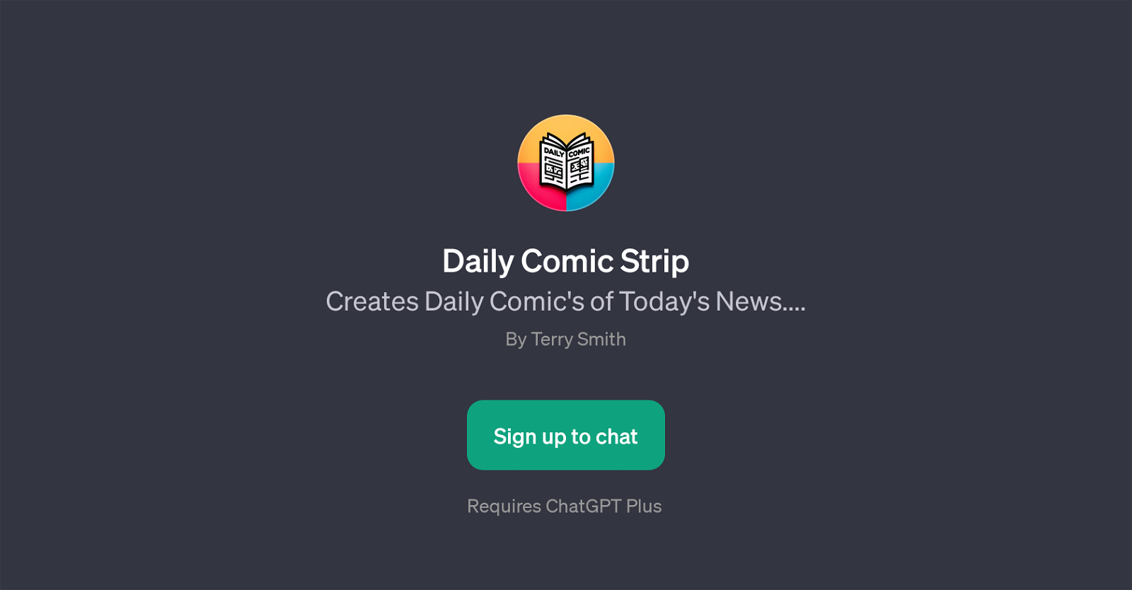 Daily Comic Strip GPT website