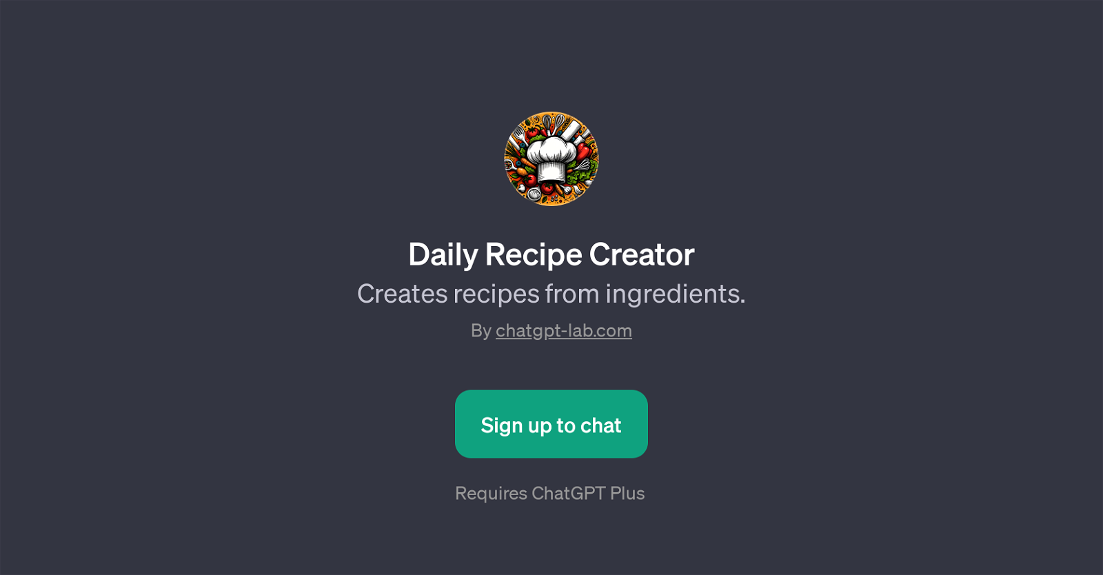 Daily Recipe Creator website