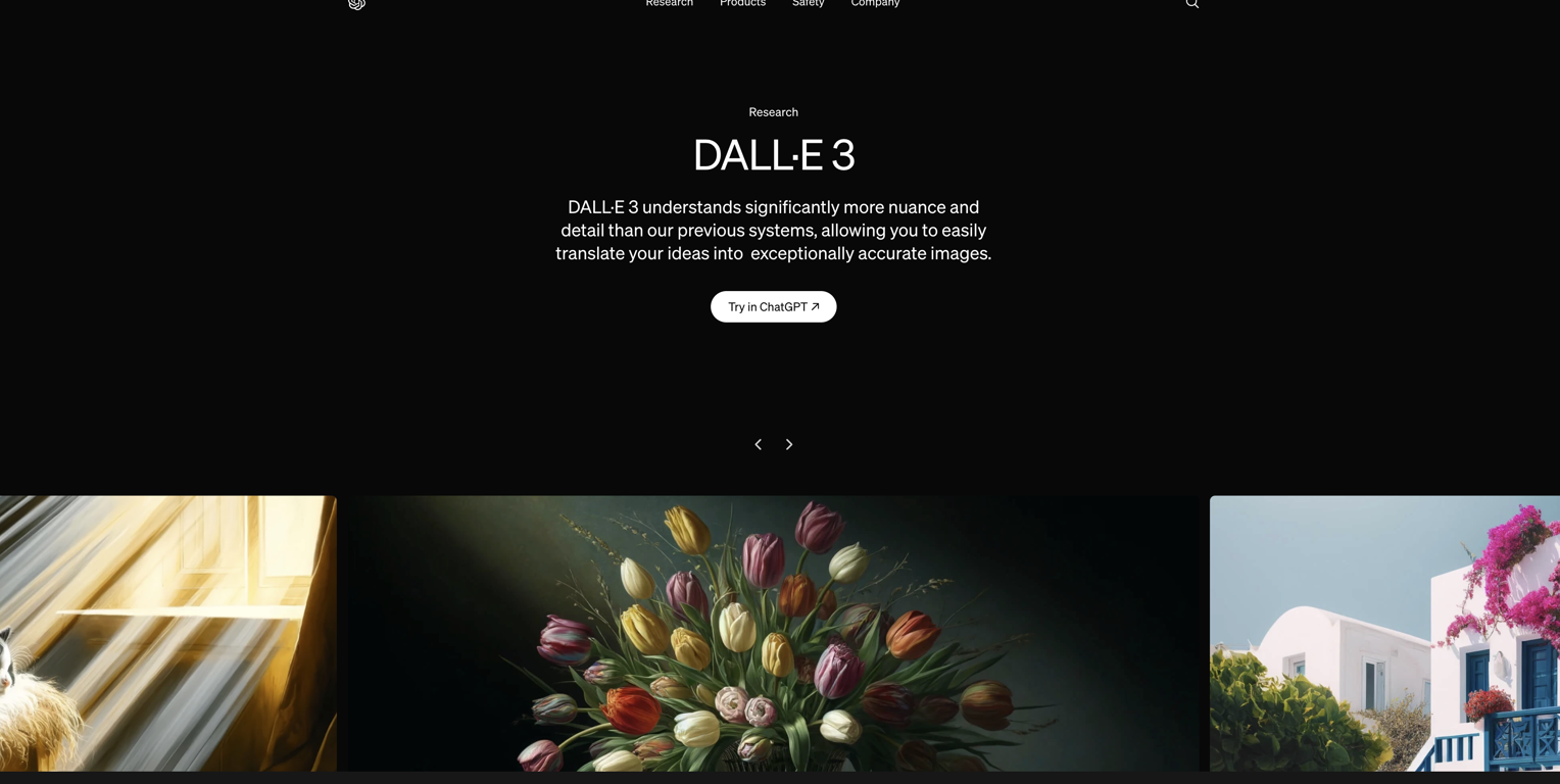 DALL-E3 website