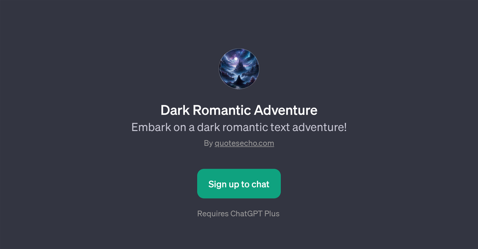 Dark Romantic Adventure website