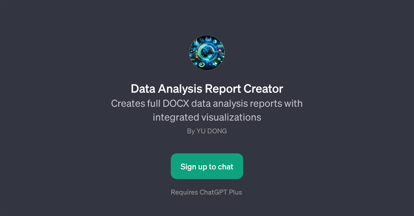 Data Analysis Report Creator website