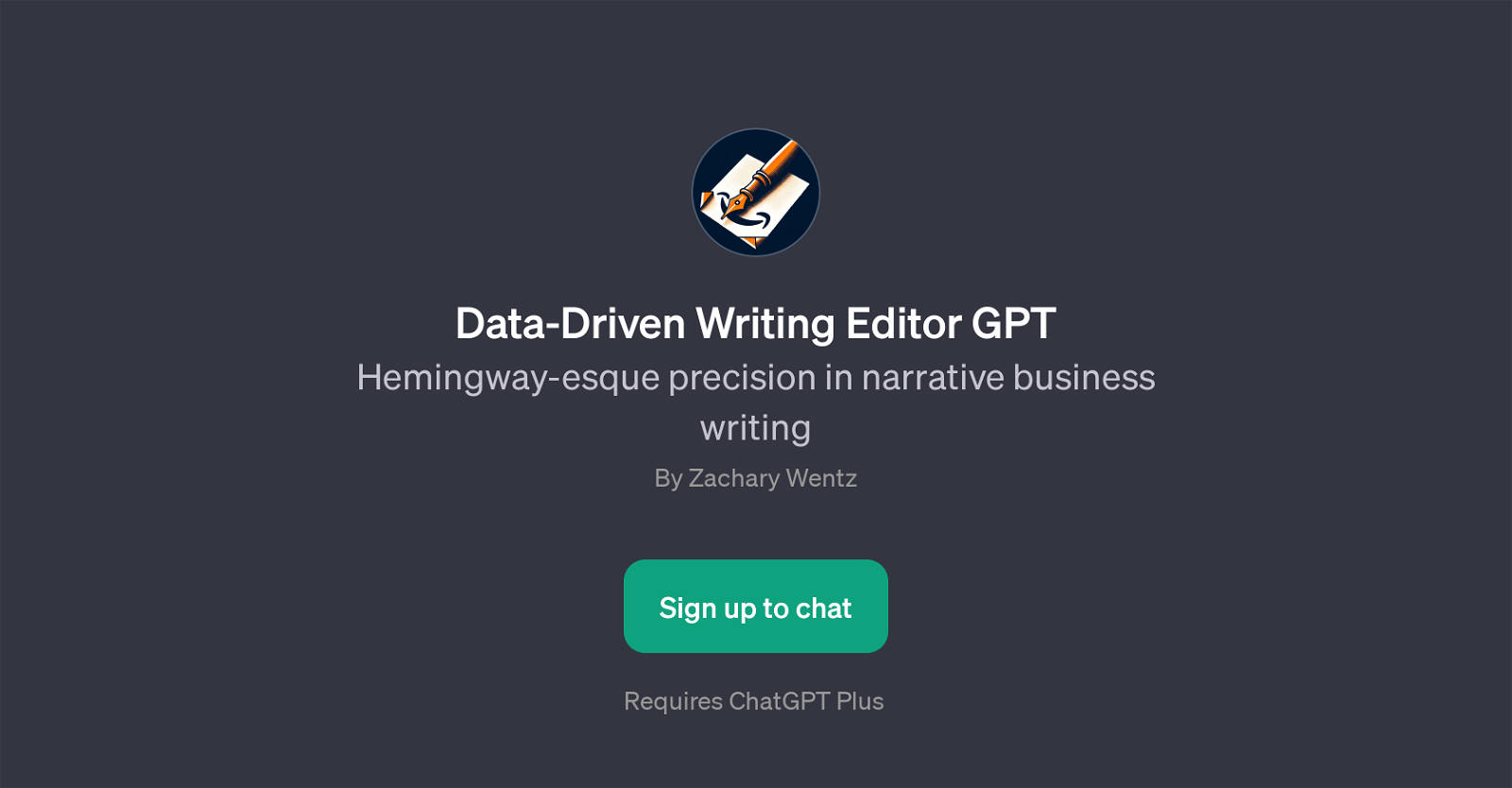 Data-Driven Writing Editor GPT website