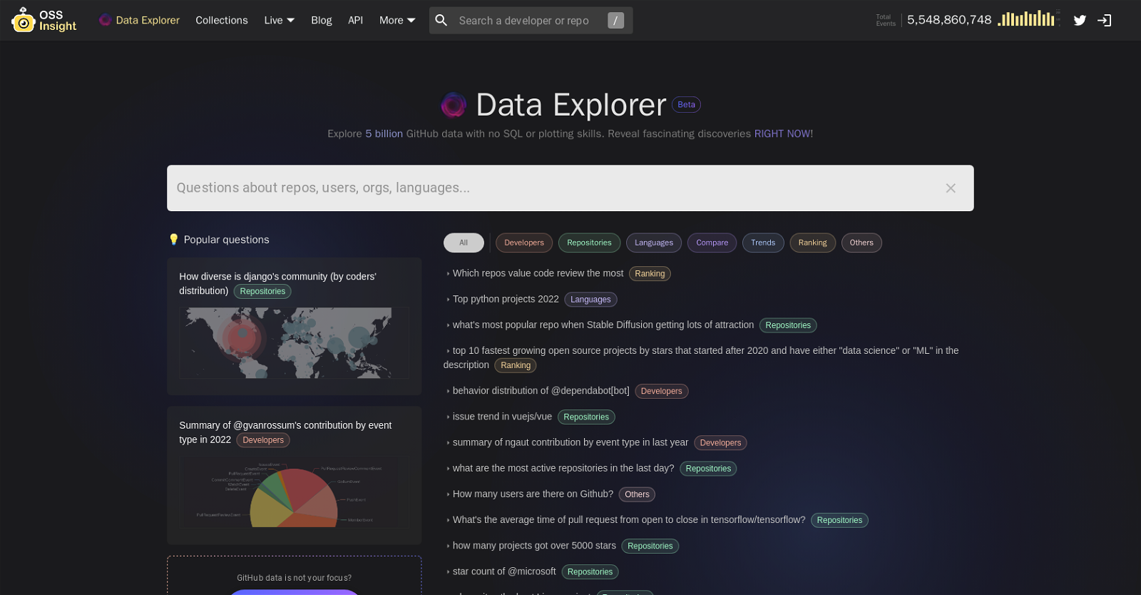 Data Explorer website