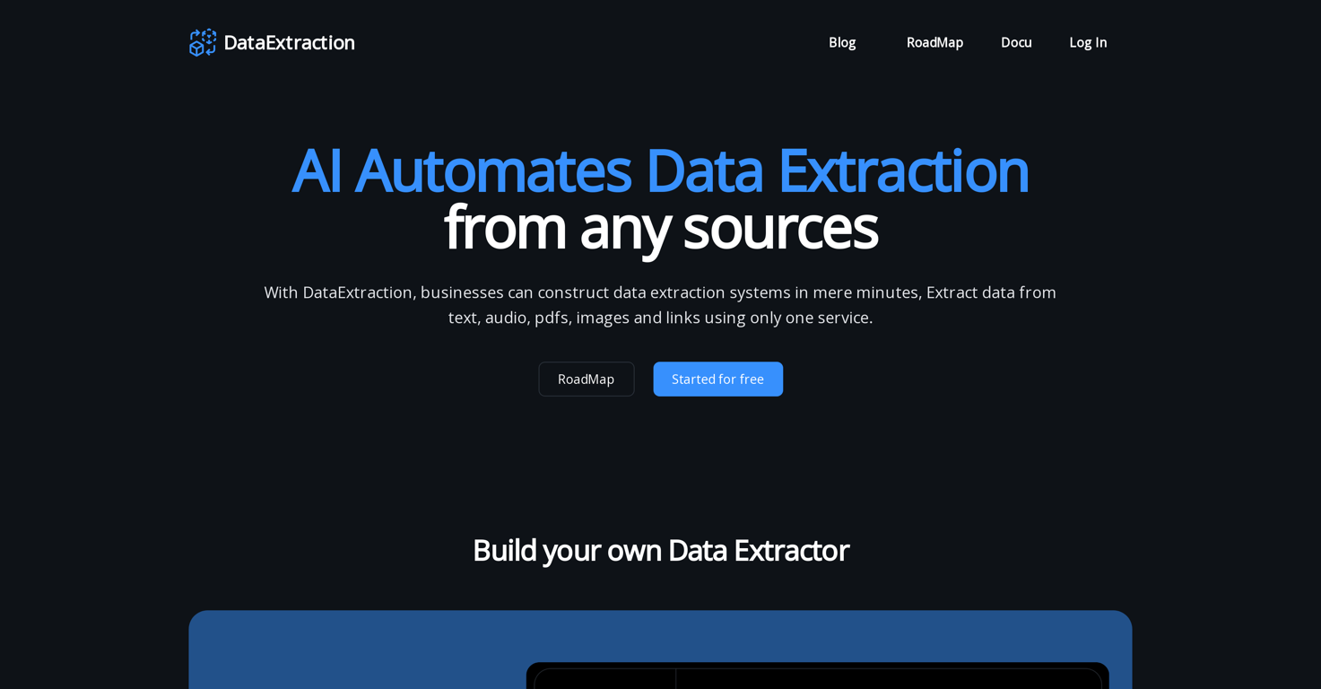 Data Extraction website