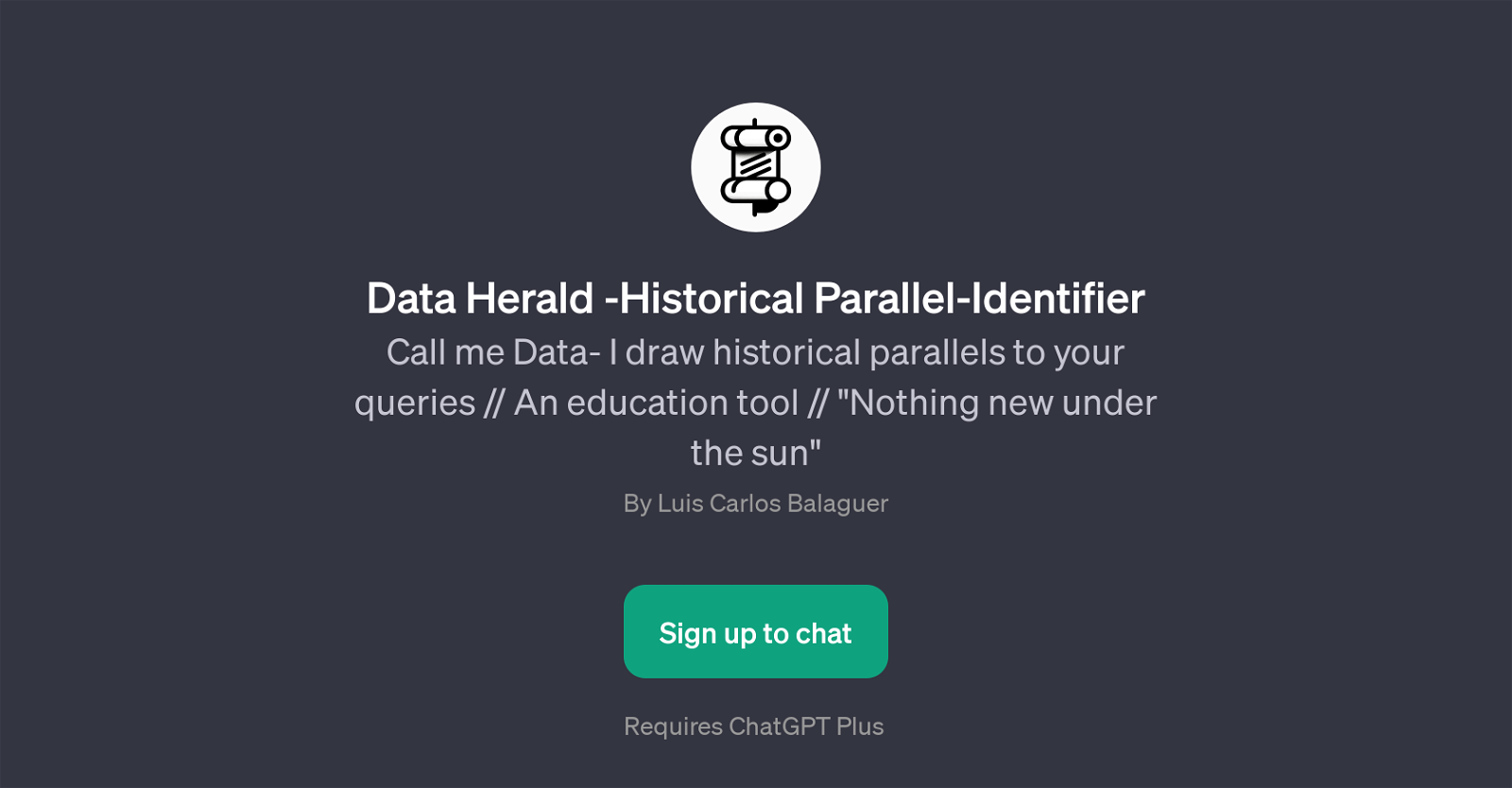 Data Herald - Historical Parallel-Identifier website