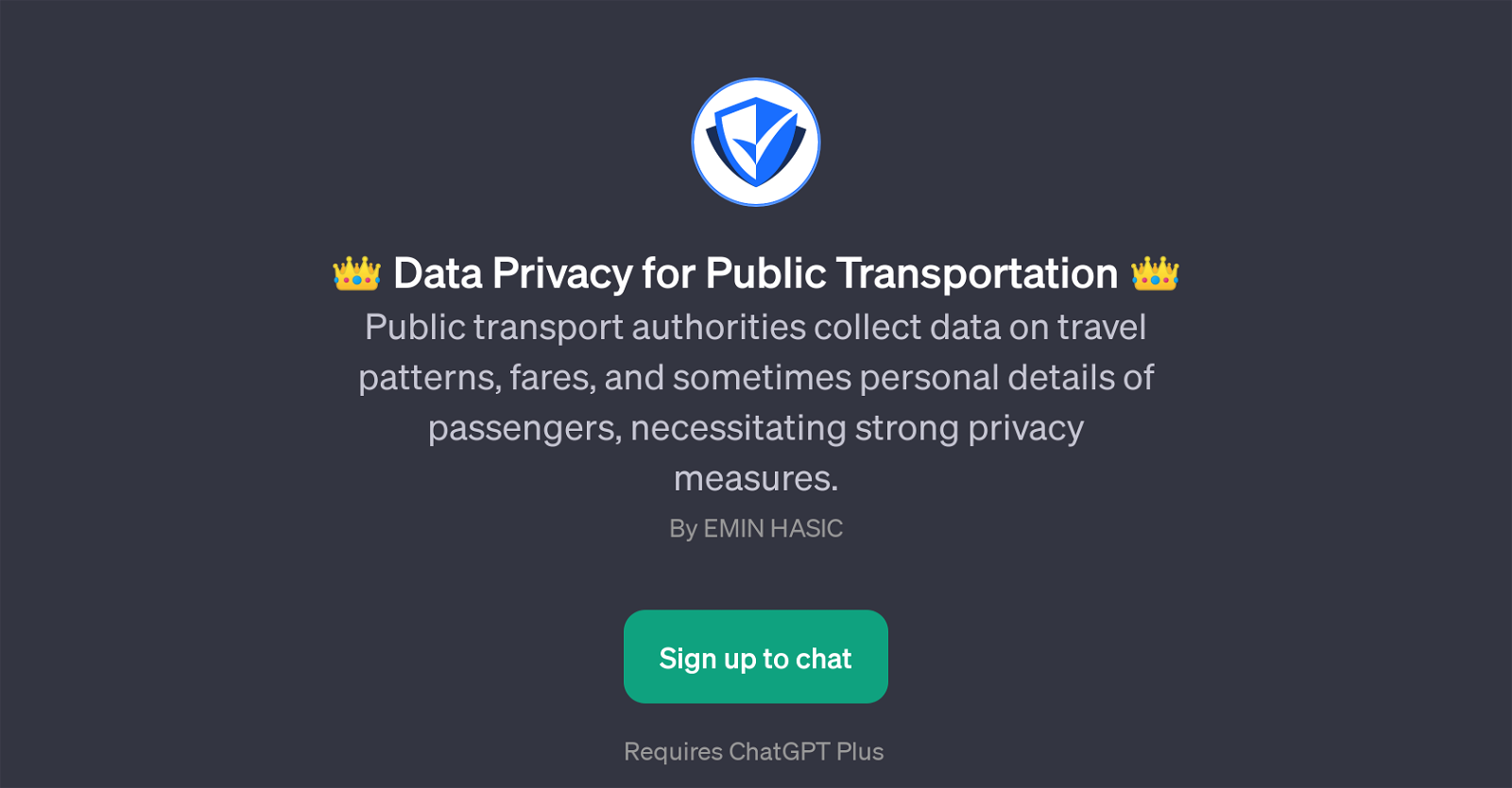 Data Privacy for Public Transportation GPT website